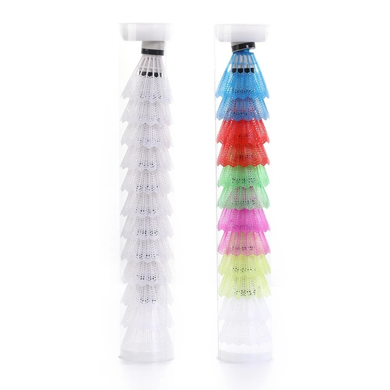 12Pcs Plastic Colorful Badminton EVA Head Badminton Shuttlecock Set for Game Sports Training Entertainment Player Play