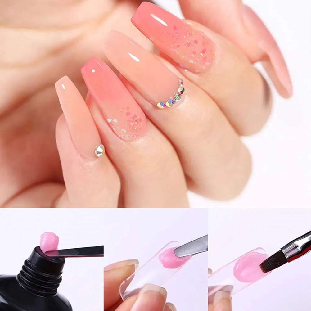 1세트 연장 네일 세트 화이트 매니큐어 아트 도구 홈 DIY 네일 장식 스텐실 키트 매니큐어 연장 스텐실