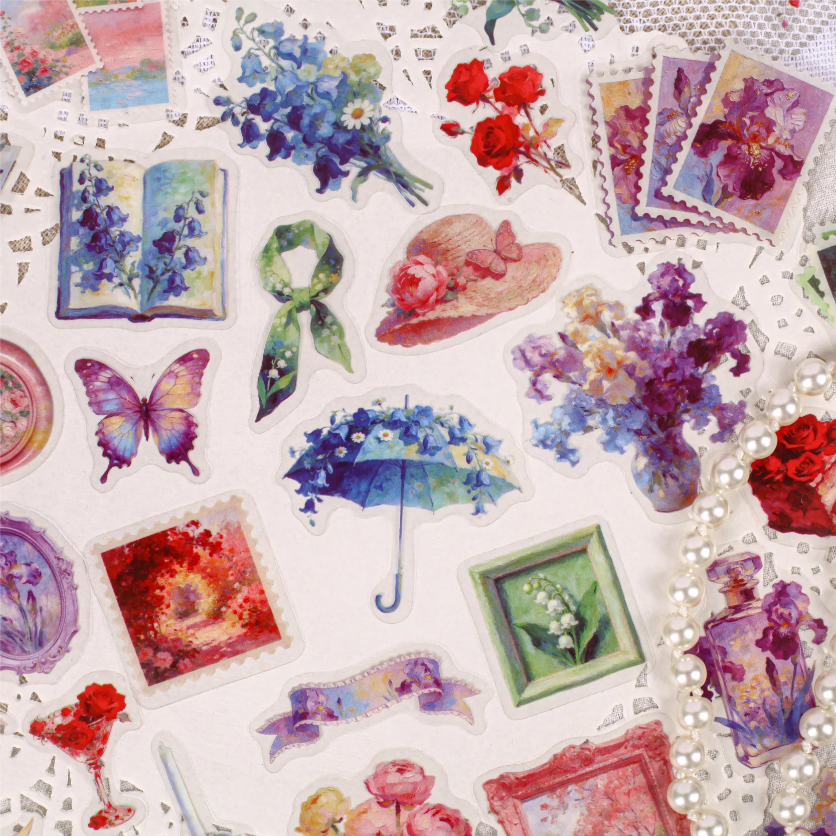 20pcs Kawaii Stationery Stickers  Dreaming between flowers Junk Journal Planner Decorative Sticker Scrapbooking
