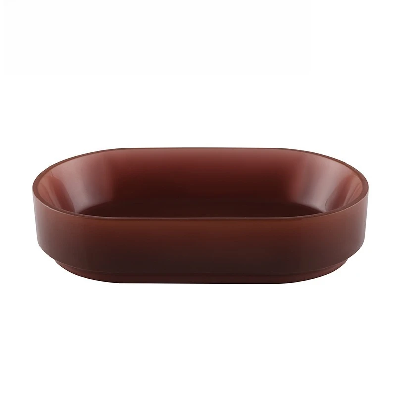 

Art transparent washbasin resin integrated single basin hotel homestay bathroom basin crystal texture