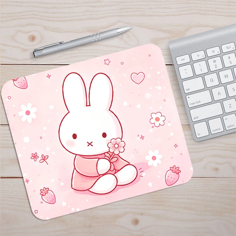 Miffy Series Desktop Mousepad Cartoon Gaming Mouse Mat Non-Slip Small Mouse Pad for PC Laptop Desk Cute Birthday Gift