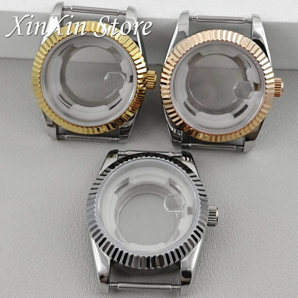 High Quality Fluted Curved 31mm Luxury Watch Case For Girl Woman Datejust Watch Accessories For NH05 NH06 Movement 24.5mm Dial