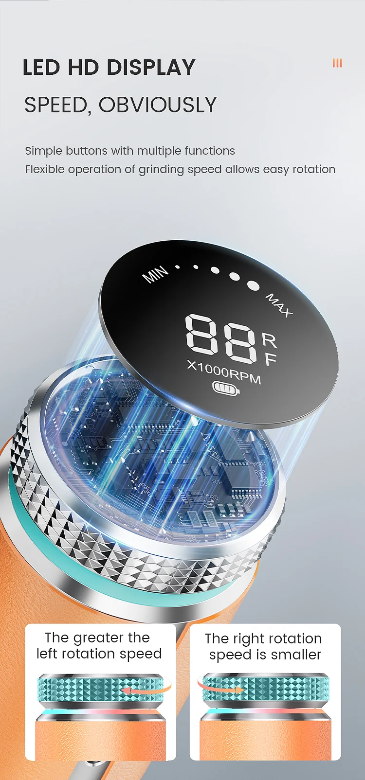 Taladro eléctrico para manicura profesional, lima de uñas inalámbrica de 35000RPM, amoladora pulidora de uñas recargable para uñas
