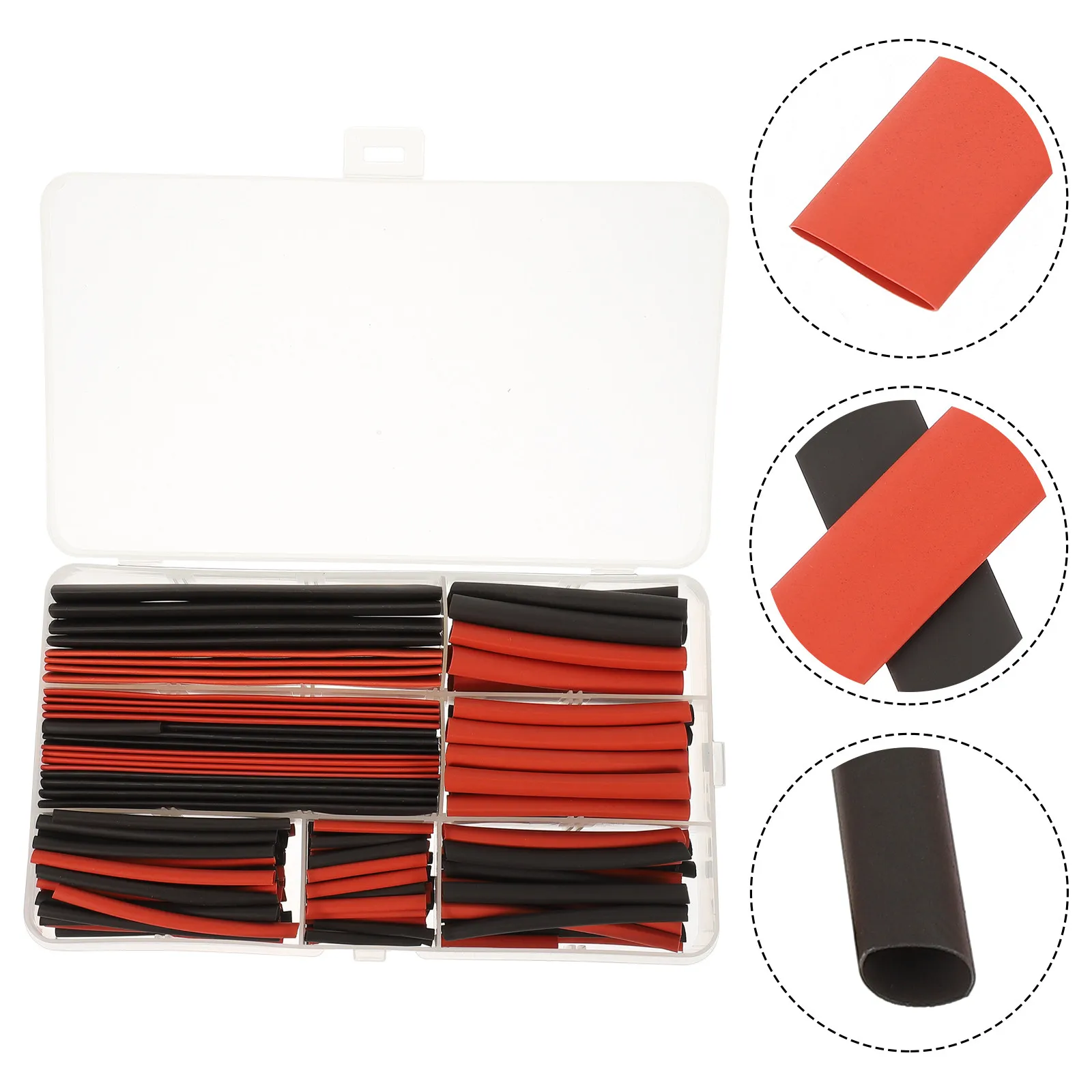 150pcs Heat Shrink Tubing Kit 2:1 Polyolefin 8 Sizes 2Mm-13Mm Black Red Approved Cable Sleeve Electrical Insulation Tube