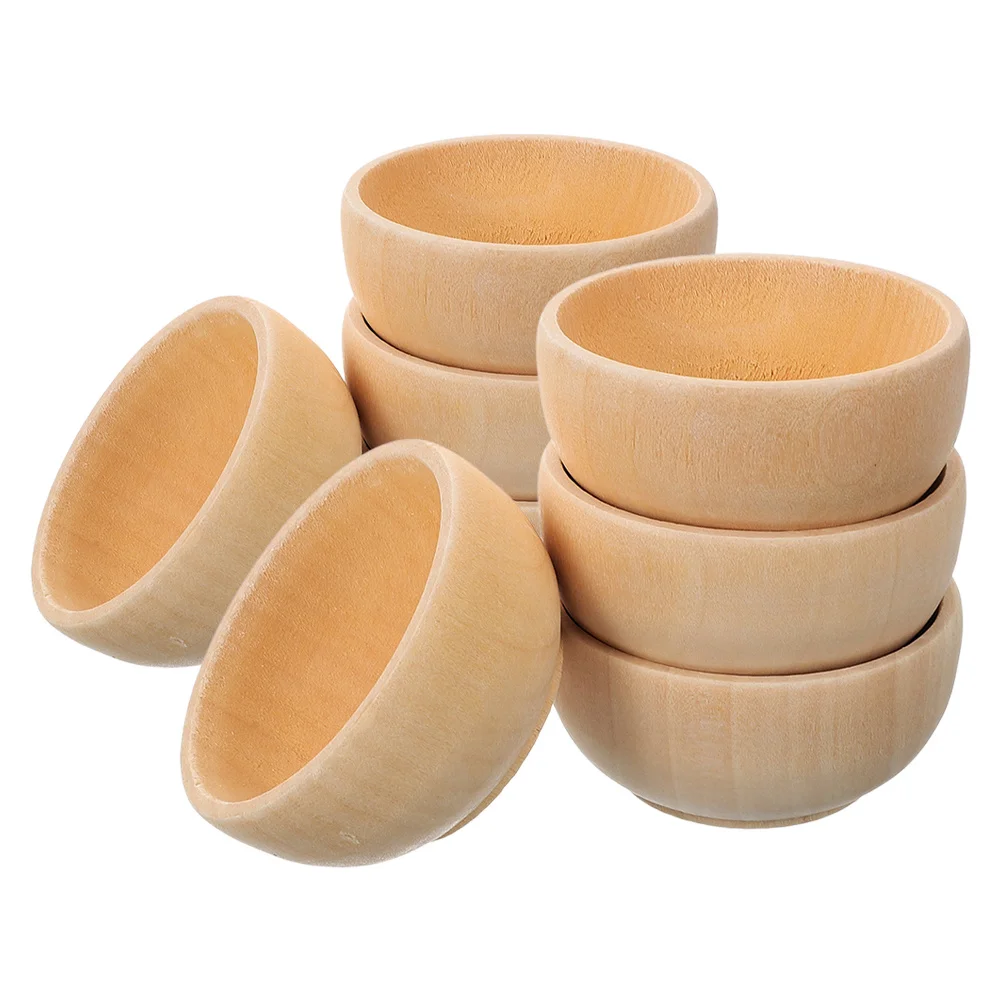 8 قطعة مجموعة صحون صغيرة صغيرة لم تنته لتقوم بها بنفسك أطباق خشبية للأطفال الأنشطة الحرفية الخشب الطبيعي السائبة أطباق خشبية غير مصبوغة لتقوم بها بنفسك #5