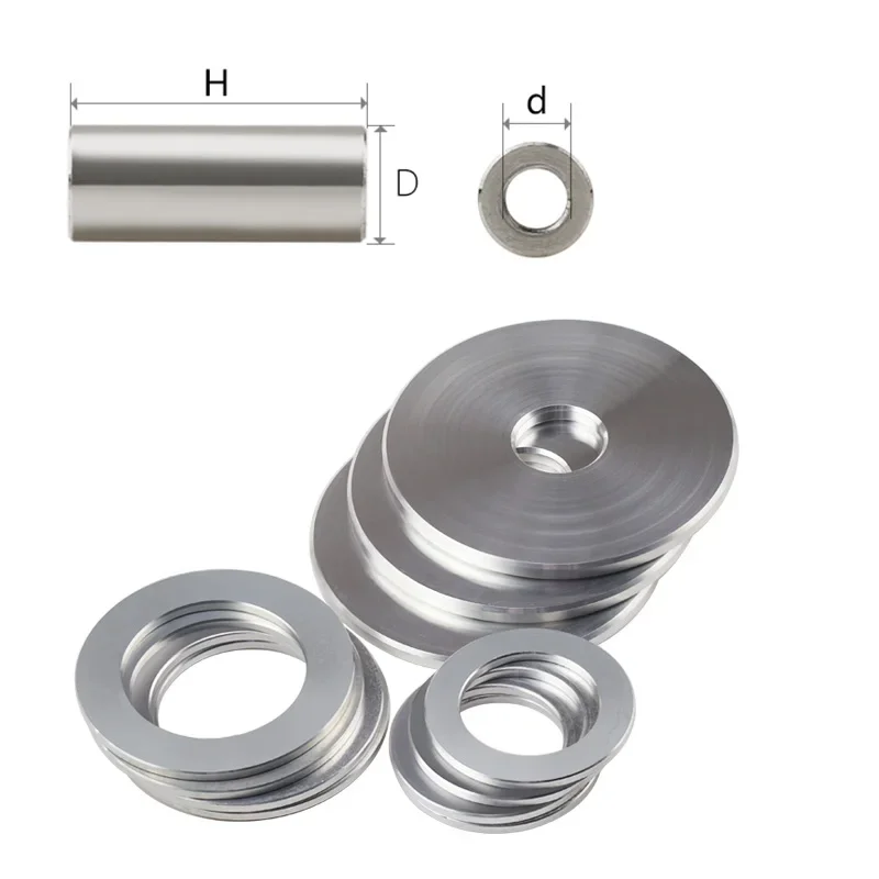 2/5/10Pcs Round Hollow Standoff Spacer Stainless Steel Bushing Through-Hole Washer,Unthreaded Isolation Column Pillar