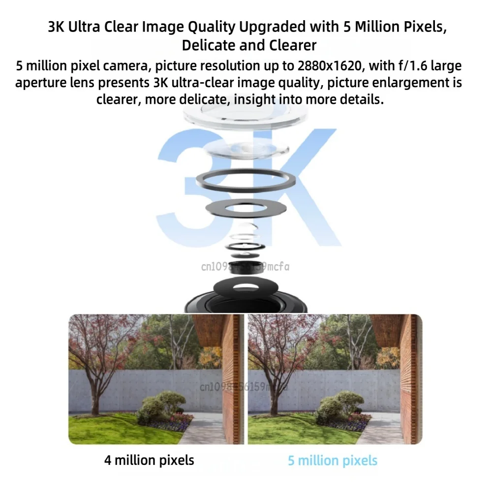 كاميرا Xiaomi الخارجية CW500 حماية أمنية WiFi 6 CCTV 3K Ultra HD دقة كاملة الألوان للرؤية الليلية IP66 المنزل الذكي