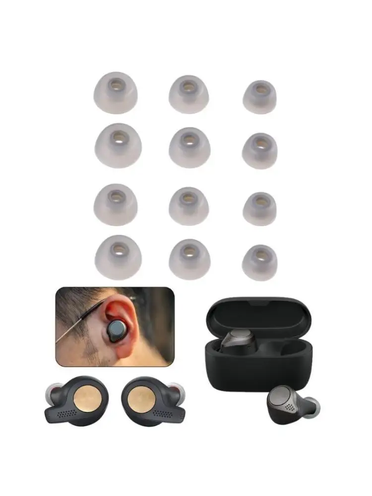 

12Pieces Silicone Eartips Set Enhanced Sound Quality and Comfort For 75t/65t Wireless Earphones