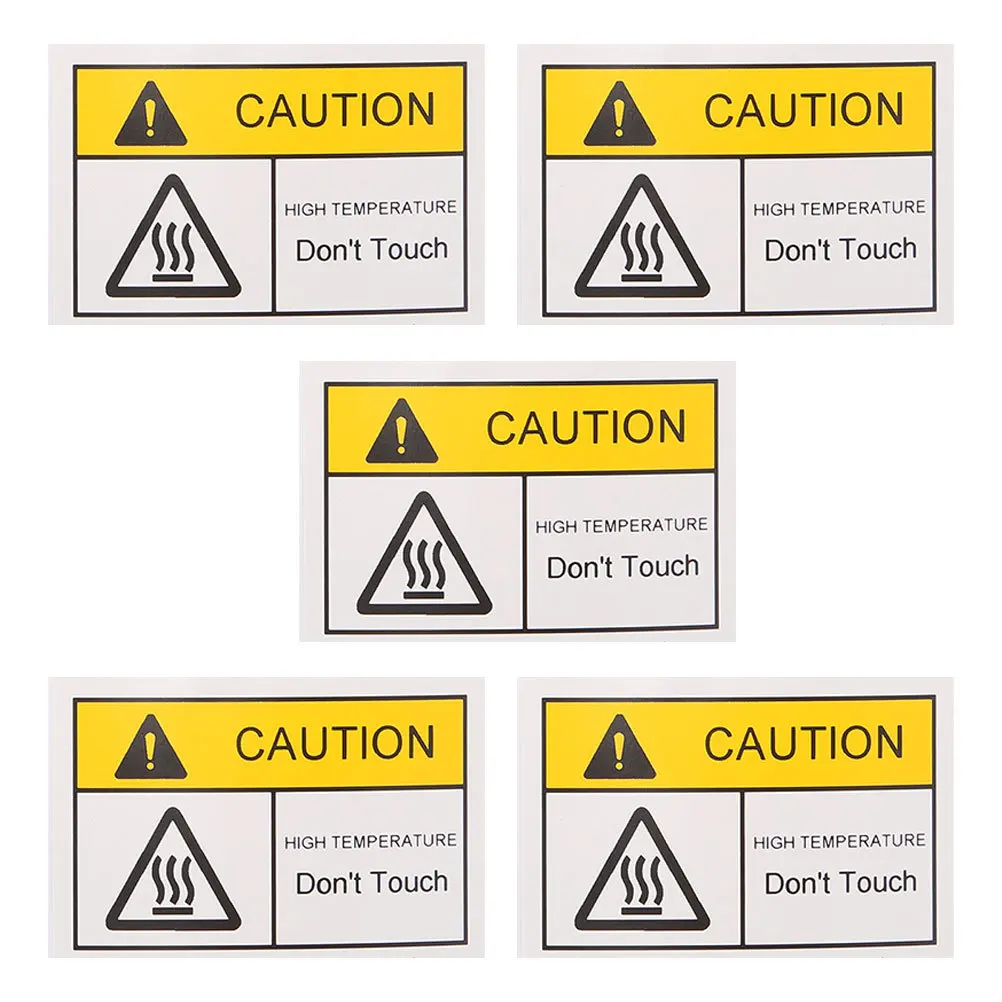High Temperature Warning Labels Hot Surface Safety Stickers For Mechanical Equipment Water Heaters Ovens Irons Heat