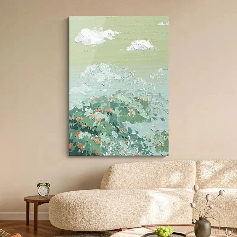 Newest Floral Landscape Oil Painting,100% Handmade, Abstract Hanging Picture For Home, Living Room,Bedroom，Sofa Background Wall