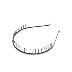 Iron Gym Comb Black Metal Toothed Headband Hair Hoop
