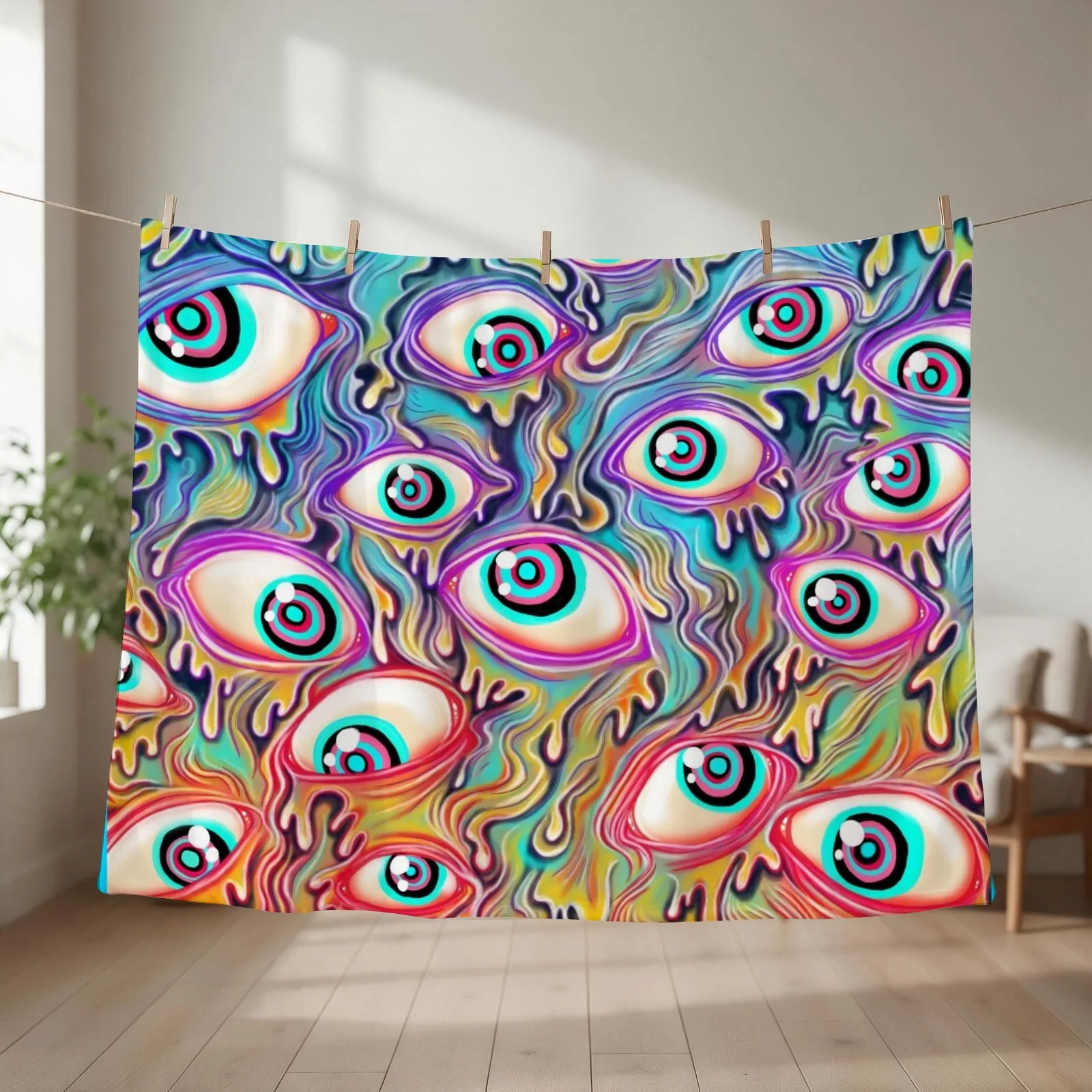Eyeball Pattern Throw Blanket blankets and throws warm for winter for sofa Sleeping Bag Blankets