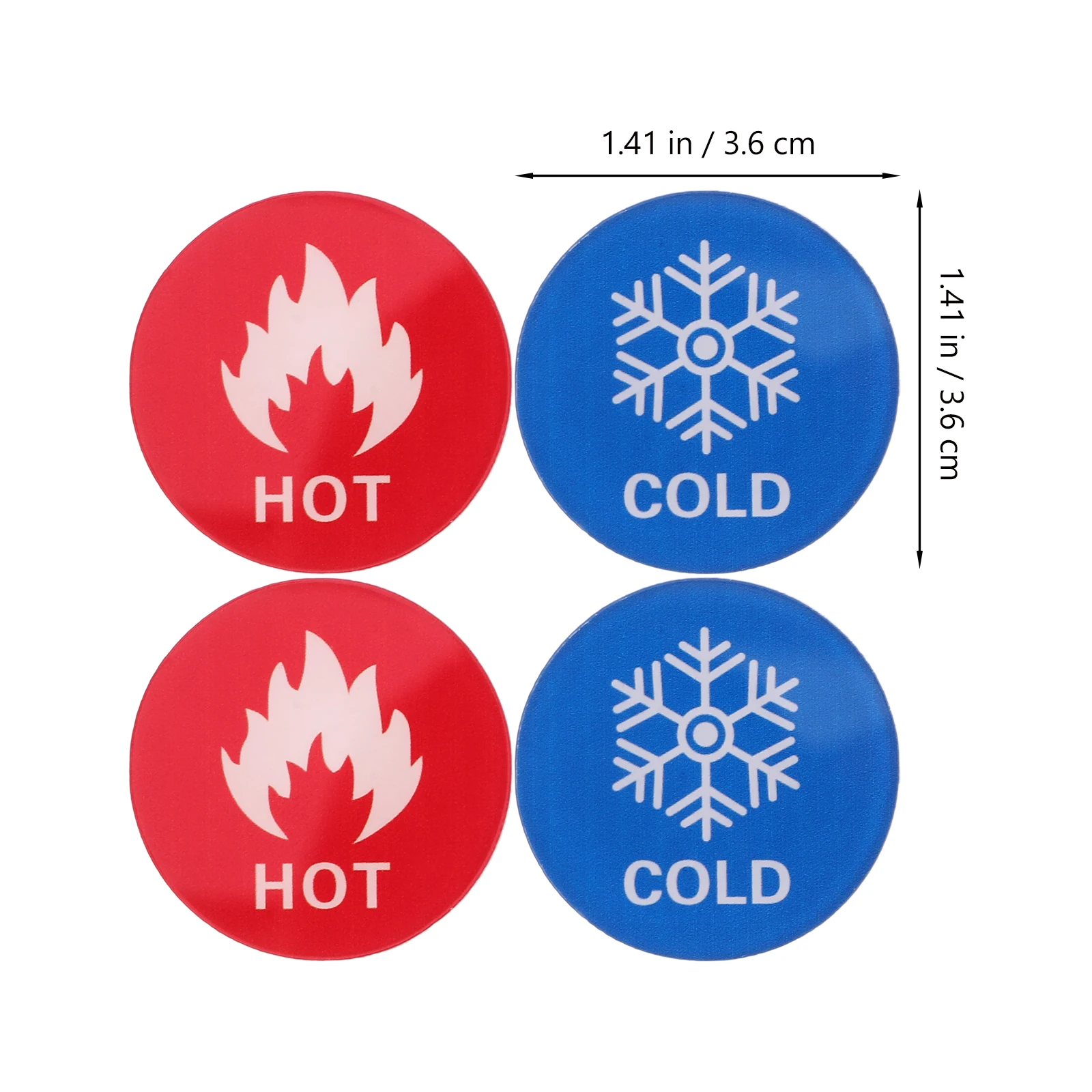 6 Pairs Hot And Cold Water Sign Hot And Cold Indicator Stickers Self-Stick Acrylic Label For Faucet Shower Kitchen And Business