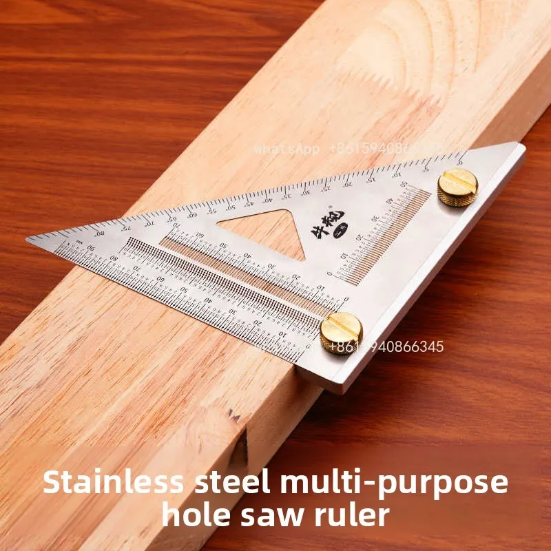 New stainless steel multi-functional hole ruler square ruler high etching scale precision woodworking household special tools