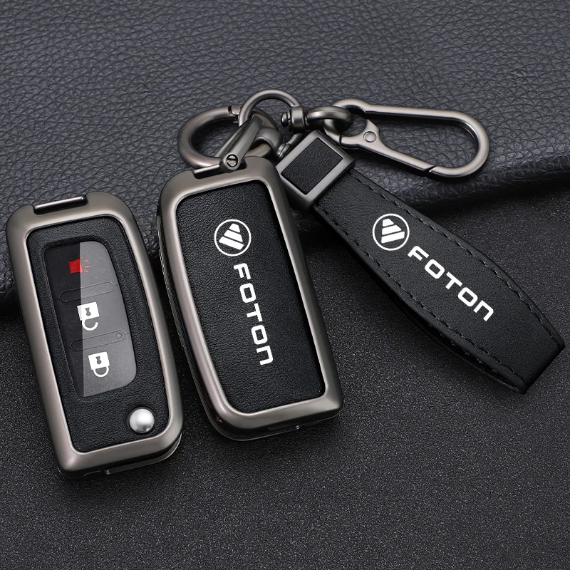 Zinc Alloy Car Key Case for For Foton Tunland Pickup H5 Accessries Keychain Remote Protection Cover Shell Housing Holder Fob