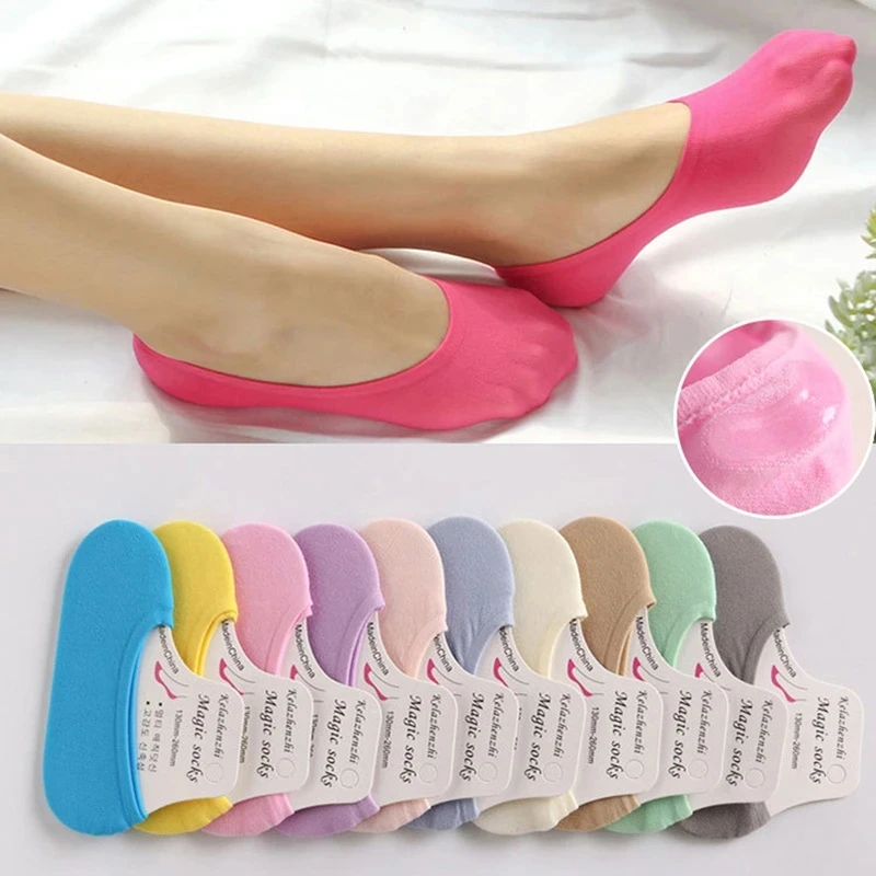 Women Velvet Invisible Boat Socks Heel with Non-slip Silicone Summer Ultra-thin Women Socks Shallow Mouth Low Cut Sock Slippers