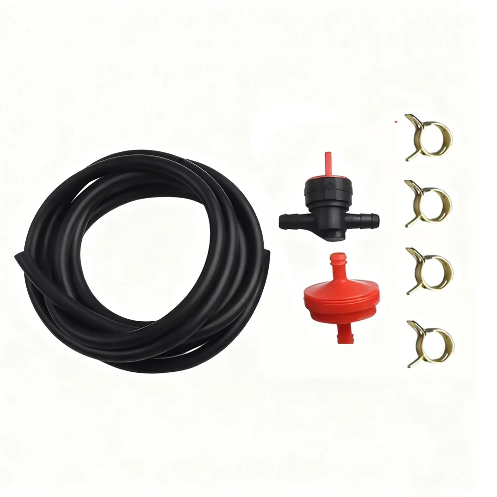 Inline Fuel Filter Hose 14 Inch with Shut Off Valve for Lawn Mower Engines Including For 298090S 394358s Small Engine Fuel Lines