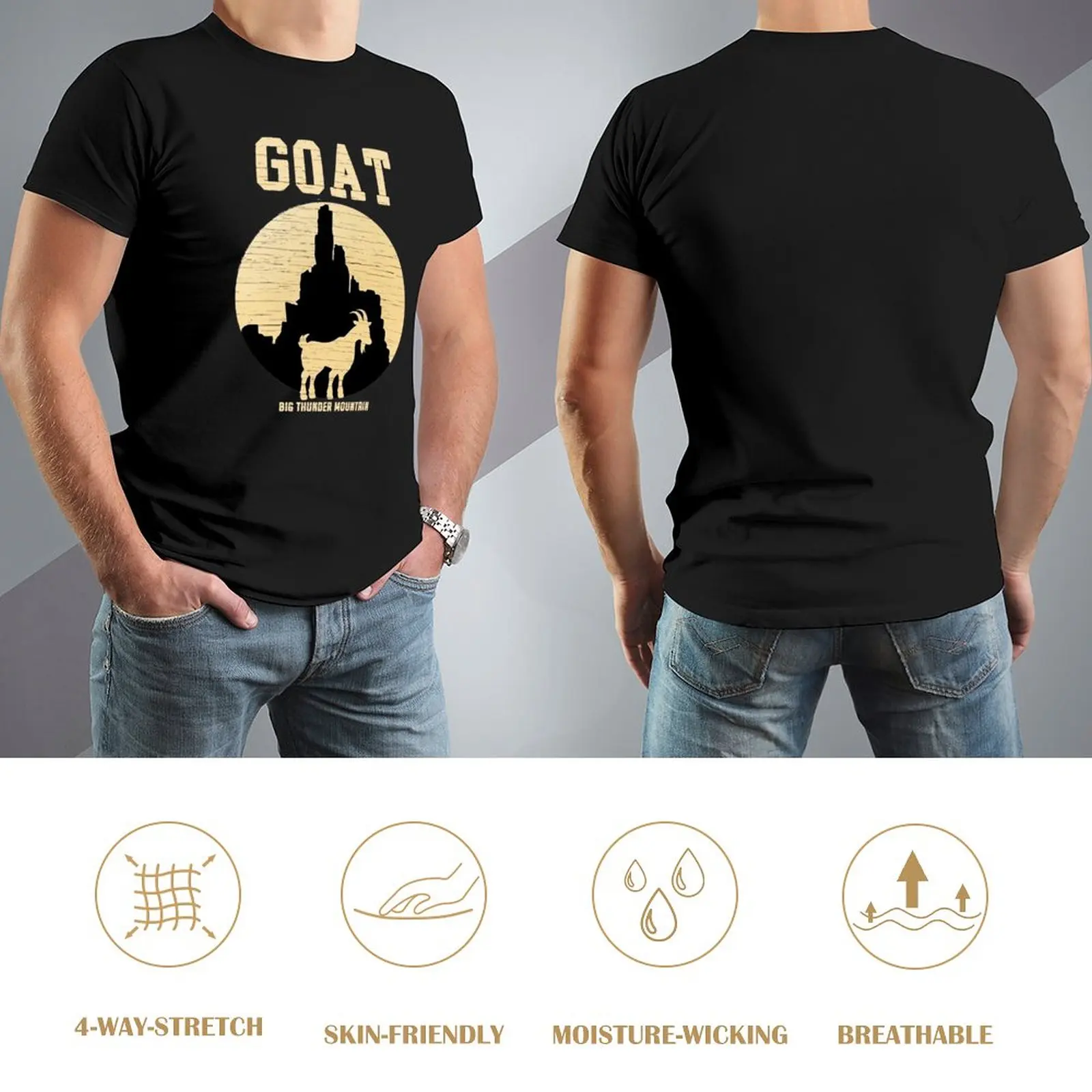 T-shirt Big Thunder Mountain GOAT maglietta vintage magliette nere maglietta da uomo grafica