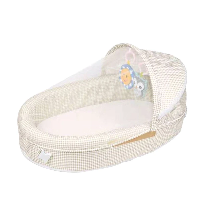 Baby Travel Bed Convenient Movable Foldable Crib Multifunctional Bed Anti Squeezing Bed