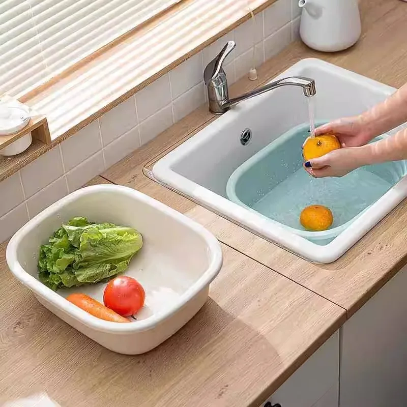 

Large Size Thickened Plastic Rectangular Washbasin for Student Dormitory Home Laundry Sink Vegetable Washing Basin Baby Laund...