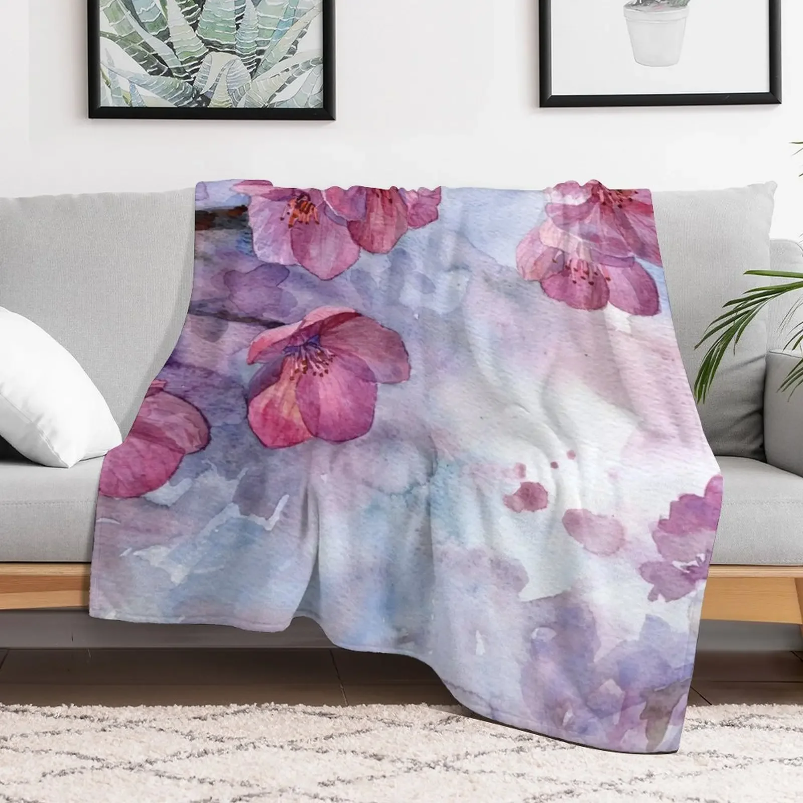 Sakura Throw Blanket Loose Decorative Sofas Blankets