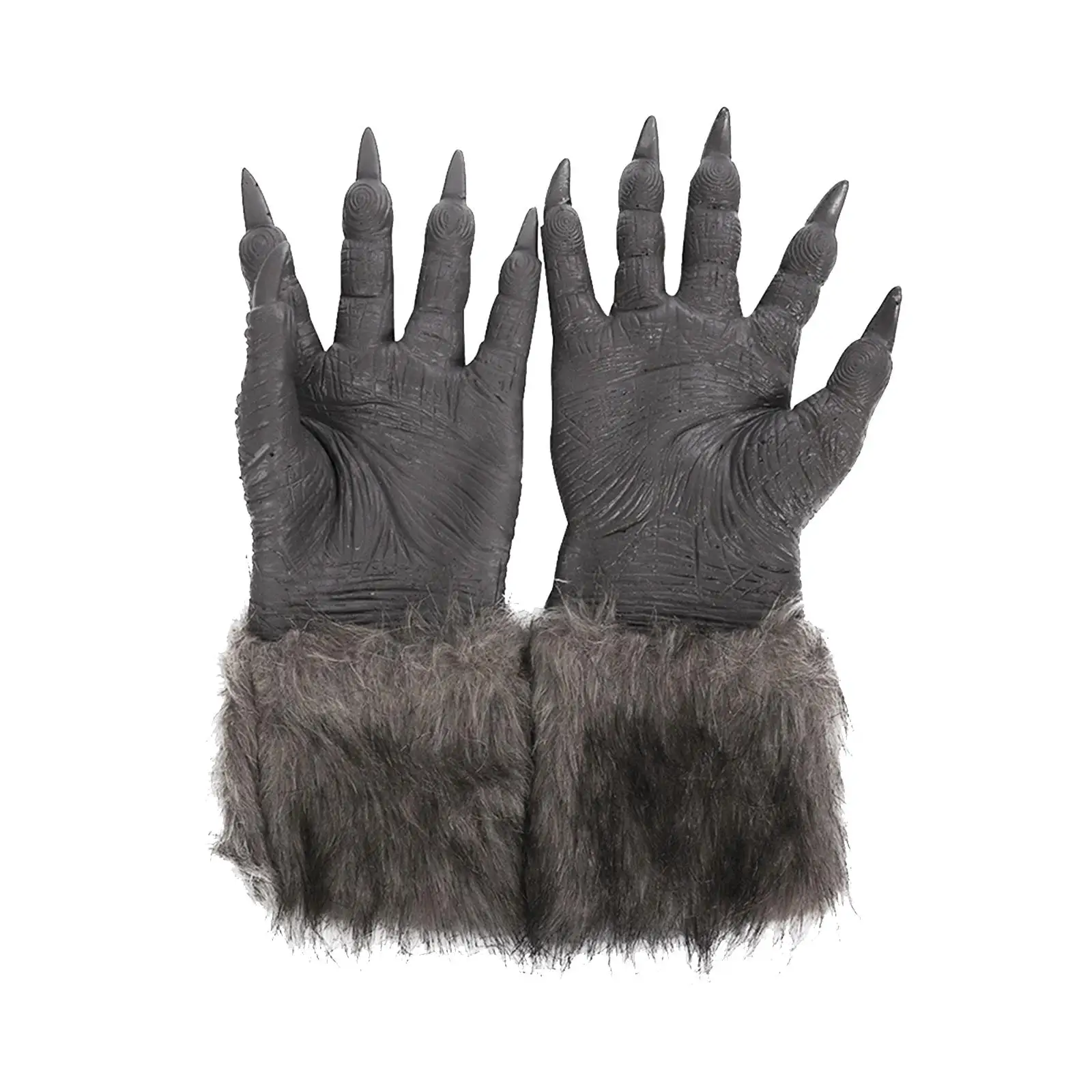 

Werewolf Gloves Costume Props for Men Women Carnival Animal Cosplay Grey Adult Unisex Hairy Gloves Wolf Claws Wolf Hands Easter