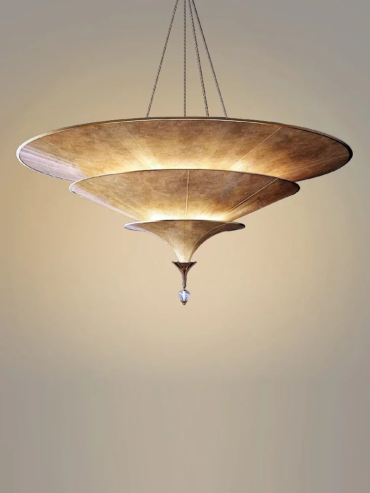 Chandelier umbrella lamp wabi-sabi wind modeling lamp new Chinese empty hall staircase chandelierлюстра подвесная 펜던트조명 ثريا سقف