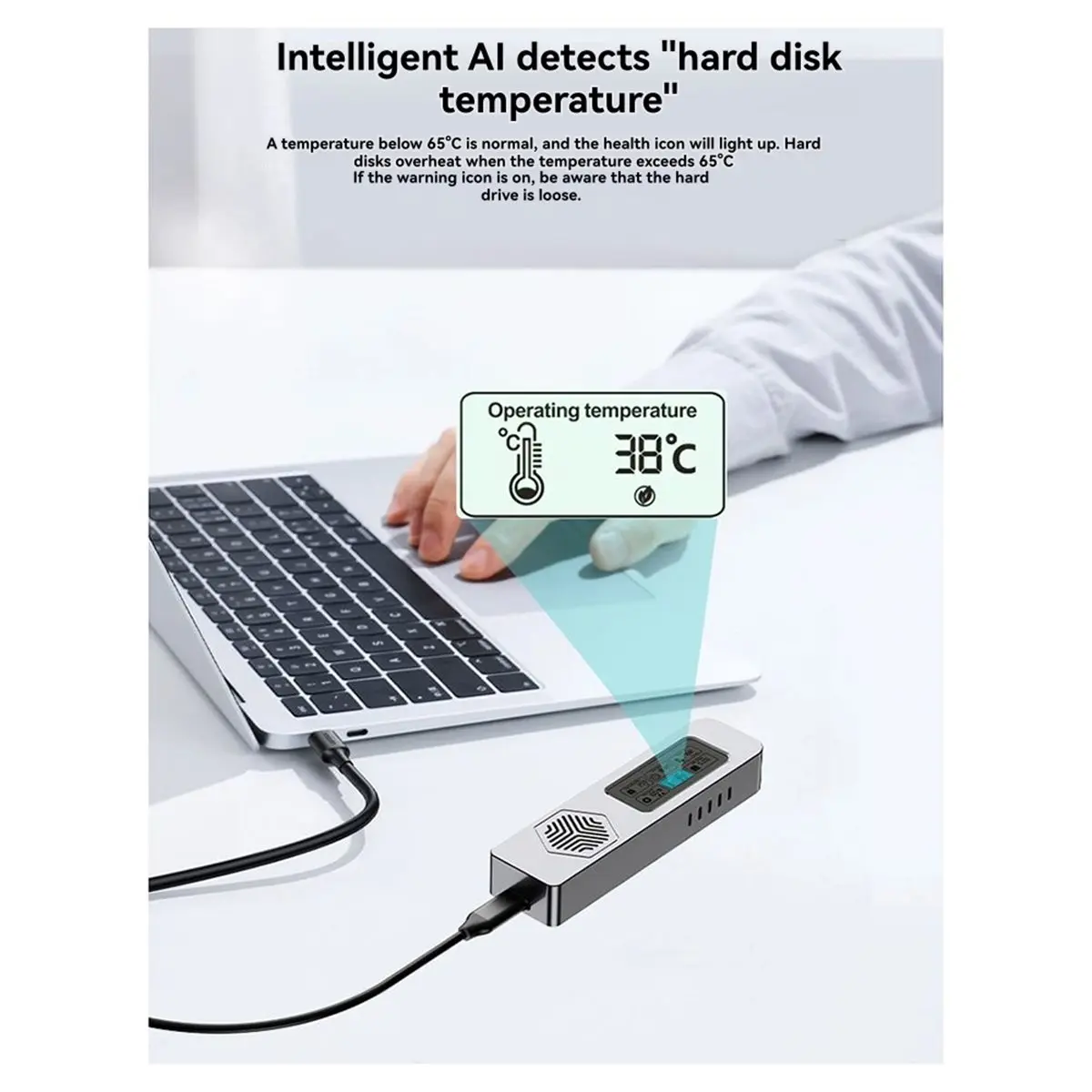 [VALUE PACK]M.2 Hard Drive Case Nvme SSD NVME Solid-State Mobile Hard Drive Case Intelligent Digital Health Detection