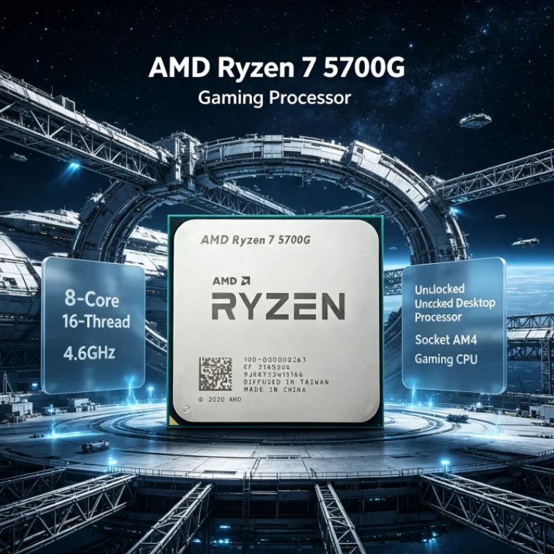 AMD Ryzen 7 5700G AM4 CPU 7nm 8-Core 16-Thread 4.6GHz 16MB L3 100-000000263