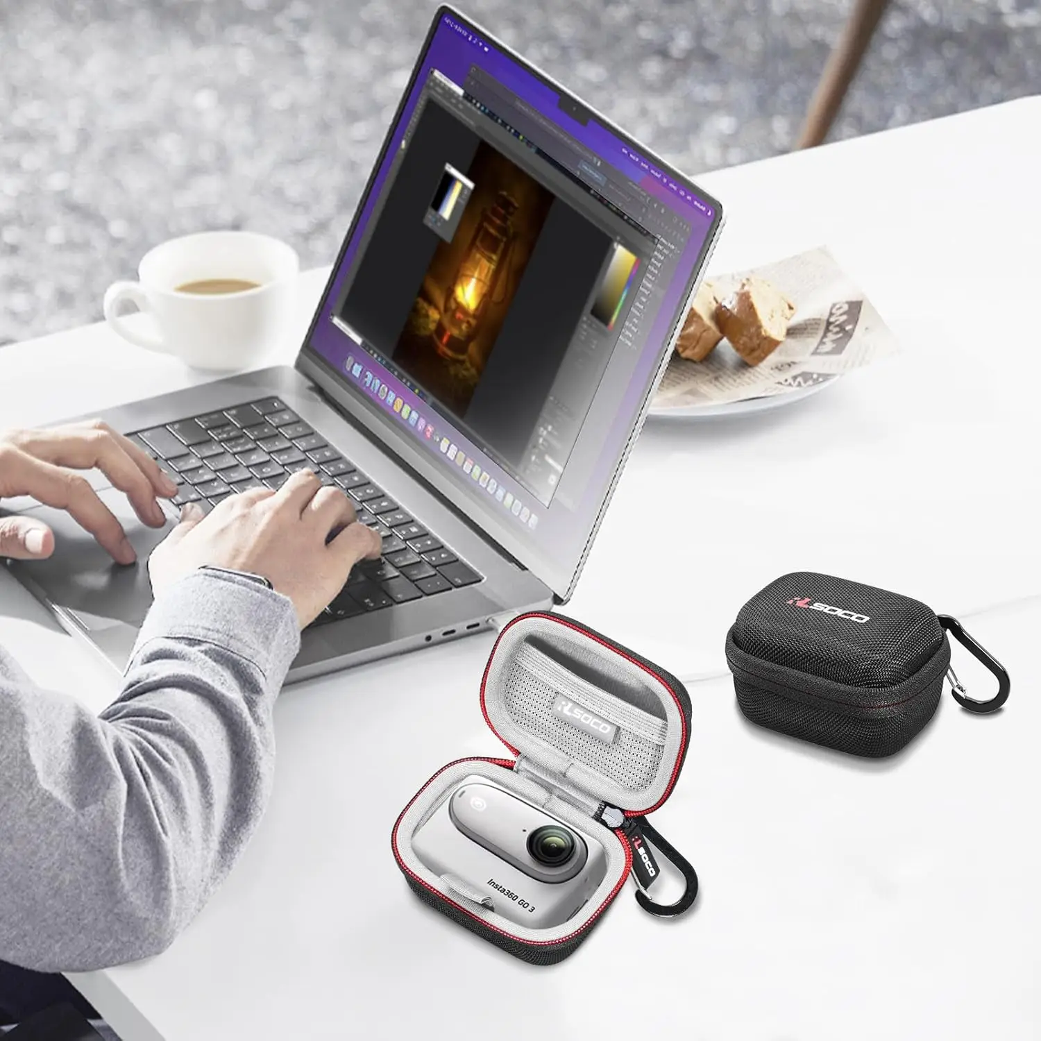 

Hard Carrying Case for GoPro HERO13/12/11/10/9& DJI Osmo Action 5 Pro/Action 4 Waterproof Action Camera with Detachable Keychain