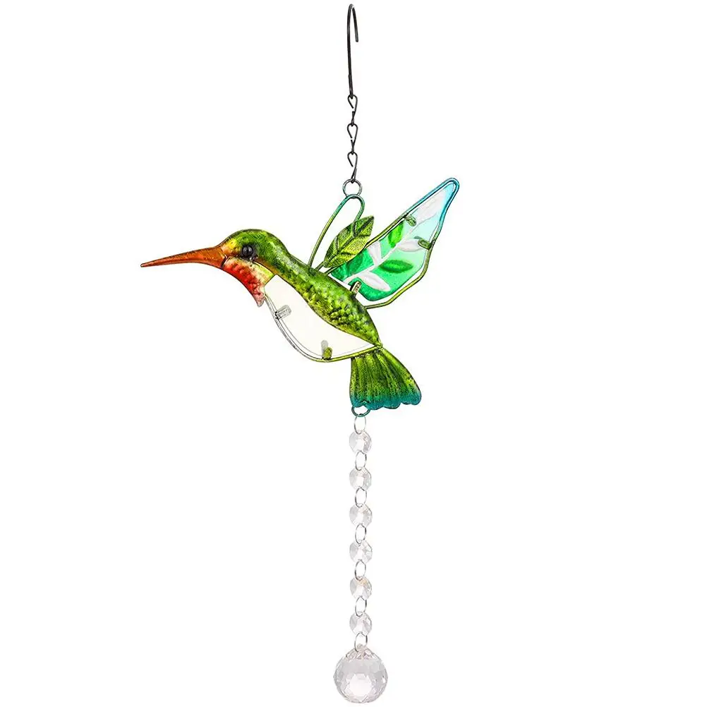 Window Hanging Hummingbird Suncatcher Crystal Window Bird Panel Garden Decoration Gift for Bird Lovers