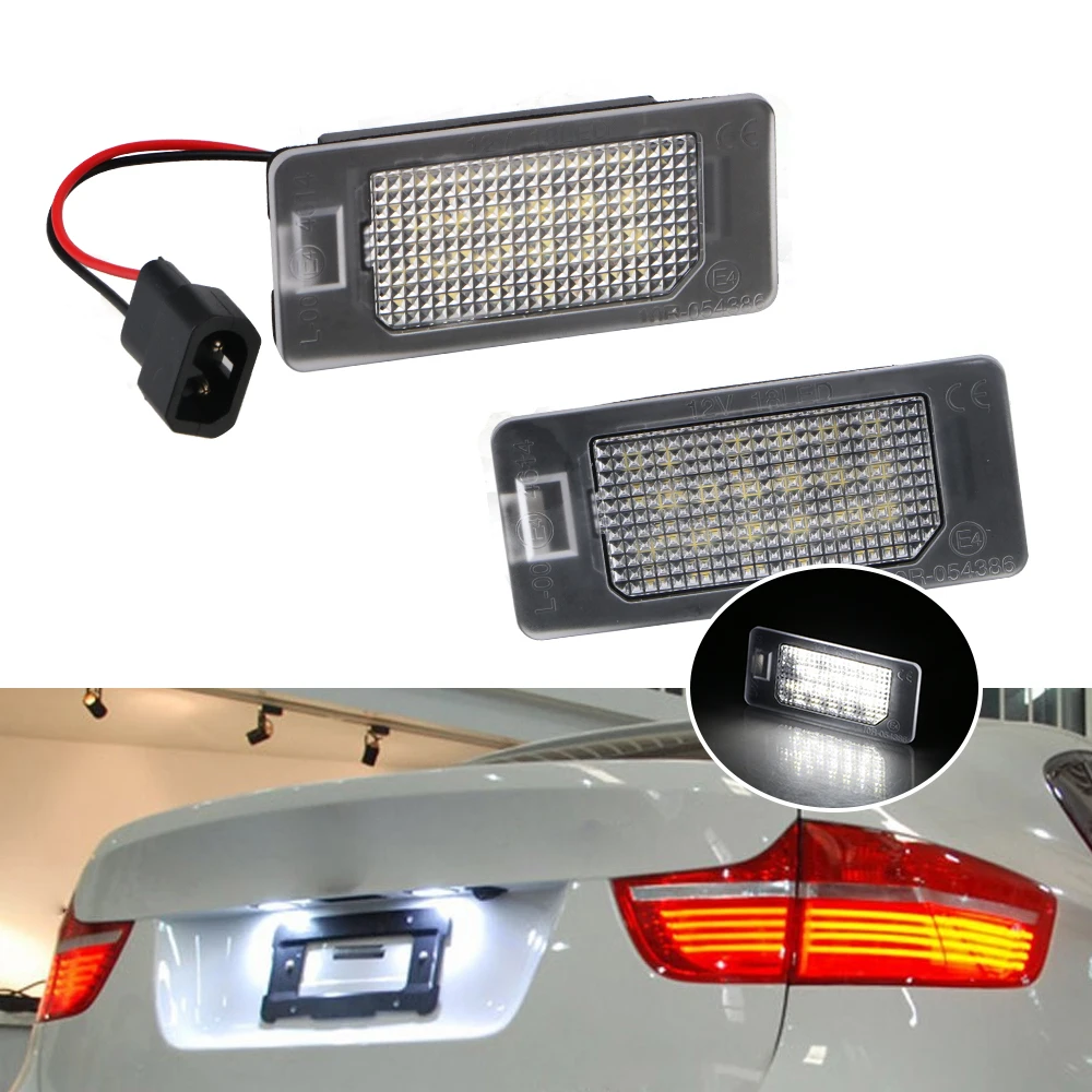 For BMW 1/3/5 Series E82/E90/E39/E60/F10 Tail Light 2Pcs/Set Car Accessories 18 LED Lamp Car License Number Plate Lights