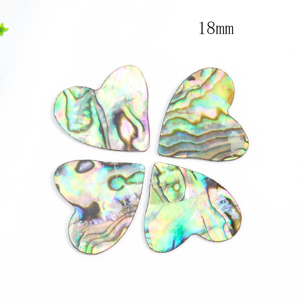 4pcs Abalone Shell Heart Patch Double-side sheet Paua Paper Home Decor Ornament Charms Woman Flatback Jewelry Making Accessory