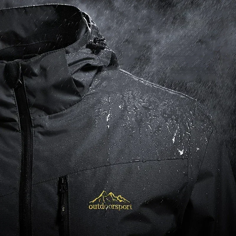 Men Hiking Jacket Winter Inner Fleece Waterproof Women Outdoor Windbreaker Camping Skiing Rain Jacket Thick Thermal Coat