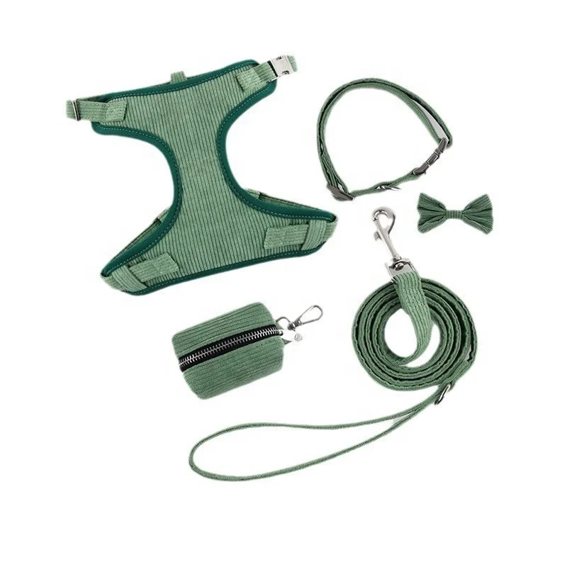 

Pet 5 In 1 Dog Harness Manufacturer Wholesale Dog Collar Leash And Harness Set With Poop Bag Dispenser