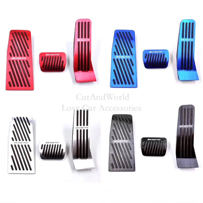Aluminium Alloy Car AT Foot Rest Pedal Accelerator Gas Pedals Brake Cover Non-slip Pads For Mazda 3 Axela 2020-2023