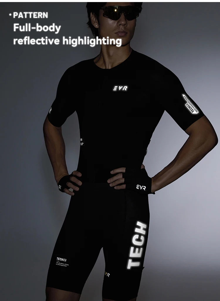 EVR Pro Sommer Herren-Radtrikot Kurzarm Schnelltrocknend Atmungsaktiv Durchgehender Reißverschluss Rennrad-Oberteil Hochelastisches Radtrikot – Detail 10