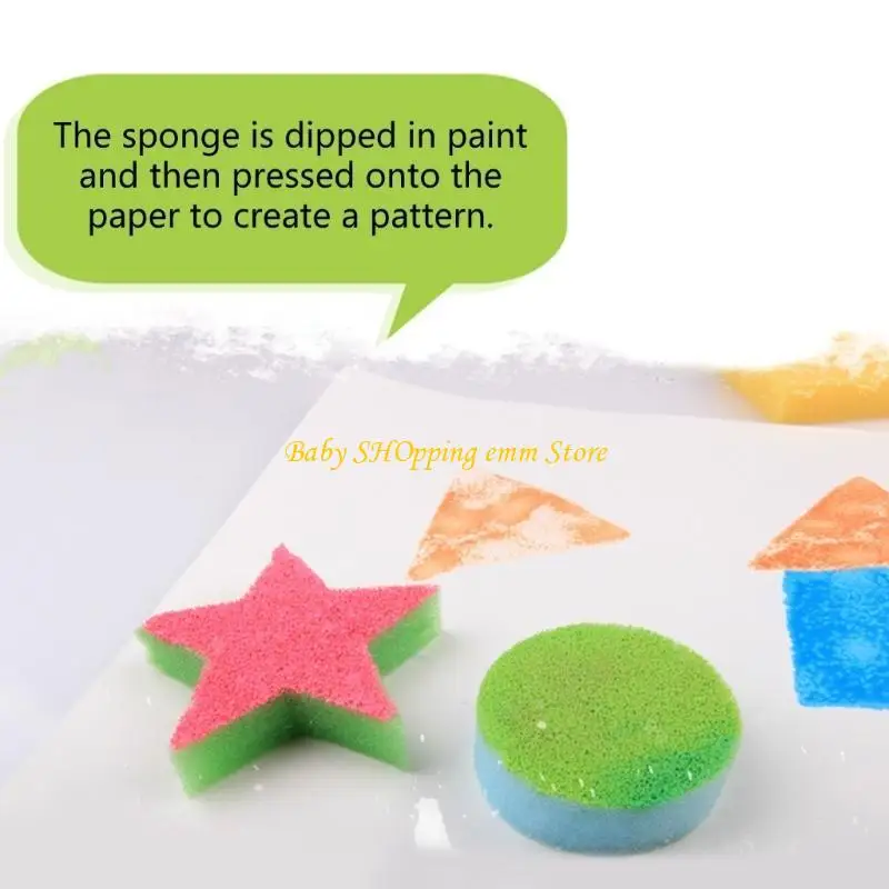 23GD Sponge Painting -vormen schilderen Craft Sponge voor peuters Kinderen schilderen sponzen