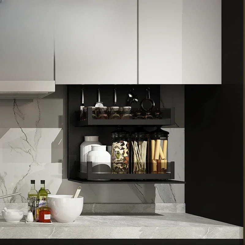 Kitchen hanging cabinet electric lift basket intelligent wall seasoning hanging storage vertical up and down lift Hot sales