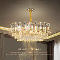 LED Modern Crystal Chandeliers Ceiling Pendant Light Luxury With E14 Lamp Holder For Dining Room Kitchen Island Living Room Home