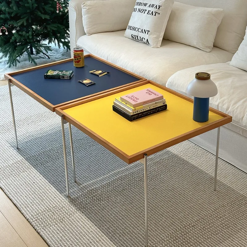 

Nordic Bauhaus small coffee table medieval creative bay window table color minimalist ins wind bed edge dopamine