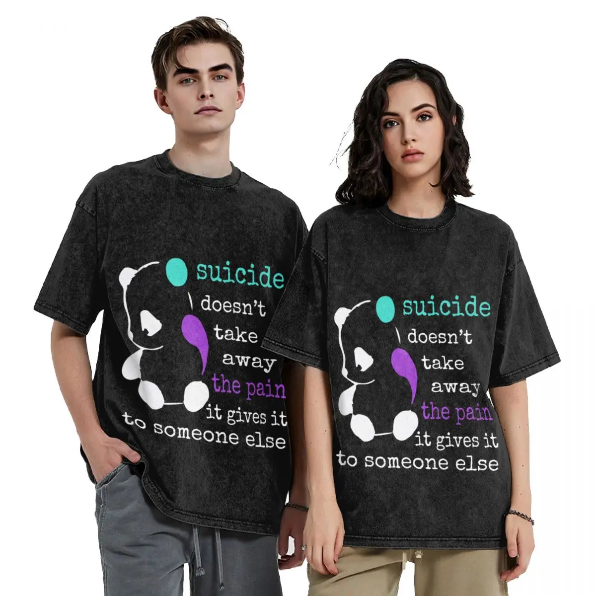 

Suicide Pain Semicolon Gift Suicide Prevention Awareness T-Shirt aesthetic clothes vintage graphic tee Men's t shirts