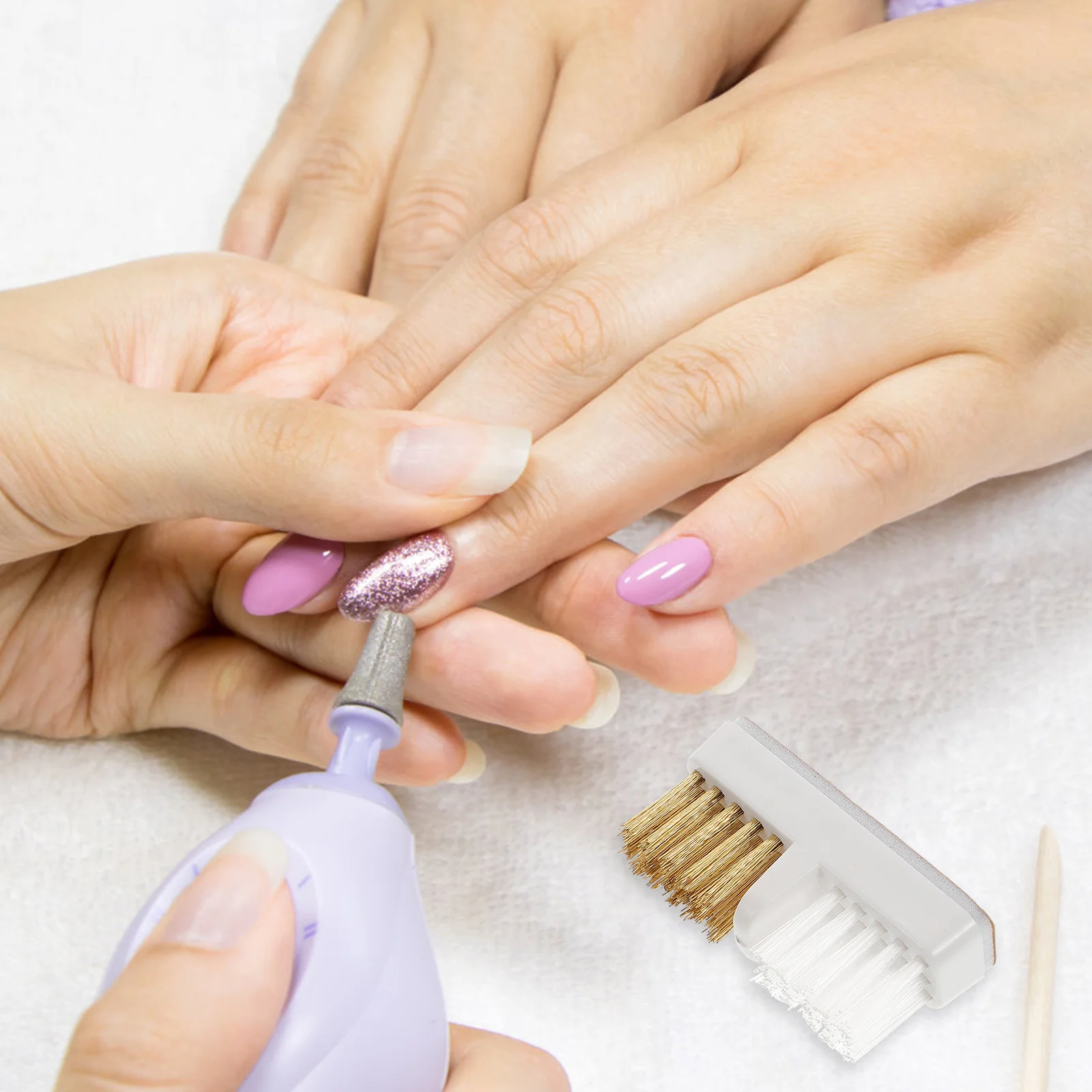 3 個の銅ネイルドリルビットクリーナーブラシネイルドリルクリーニングマニキュアツール研削ヘッド研磨塵除去