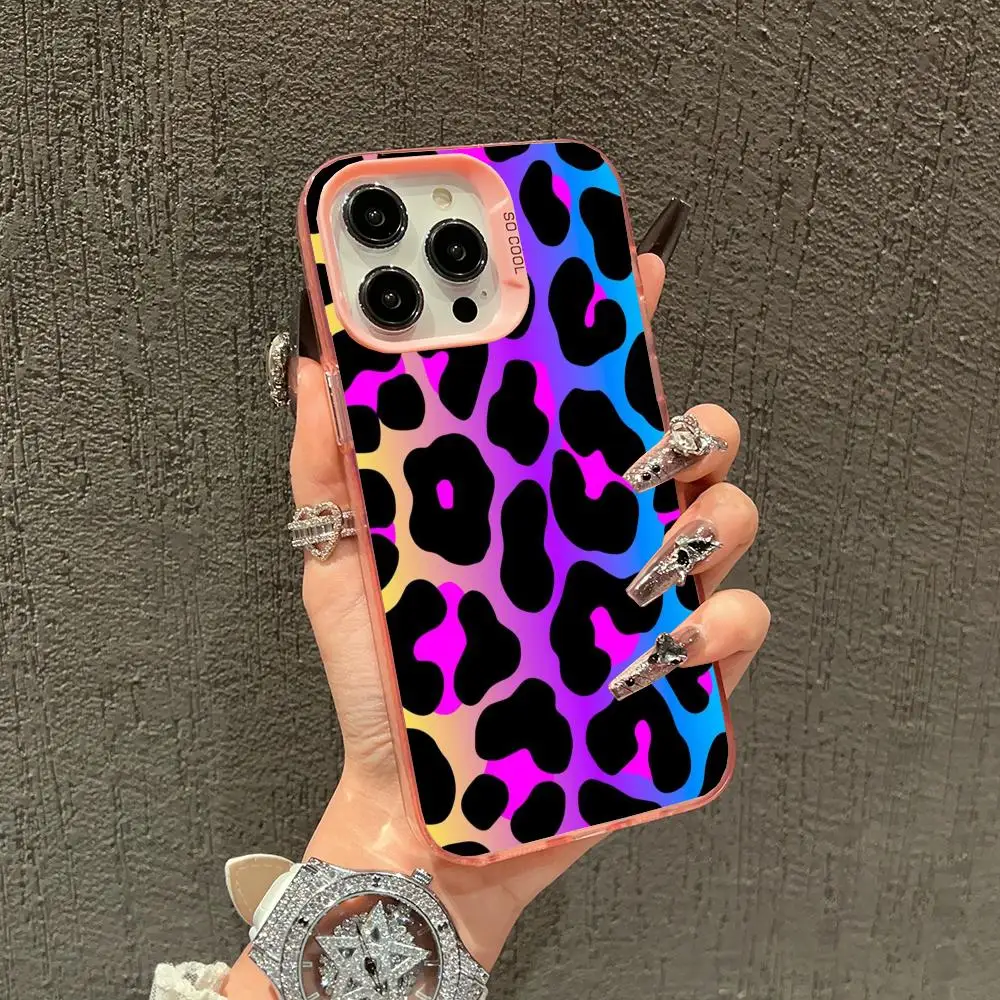 Personalisierte farbige Leopardenmuster-Handyhülle für iPhone 17 Pro Max 16E 15 Pro 14 13 12 11 Mini AIR XS XR XS 8Plus, stoßfest und – Detail 1