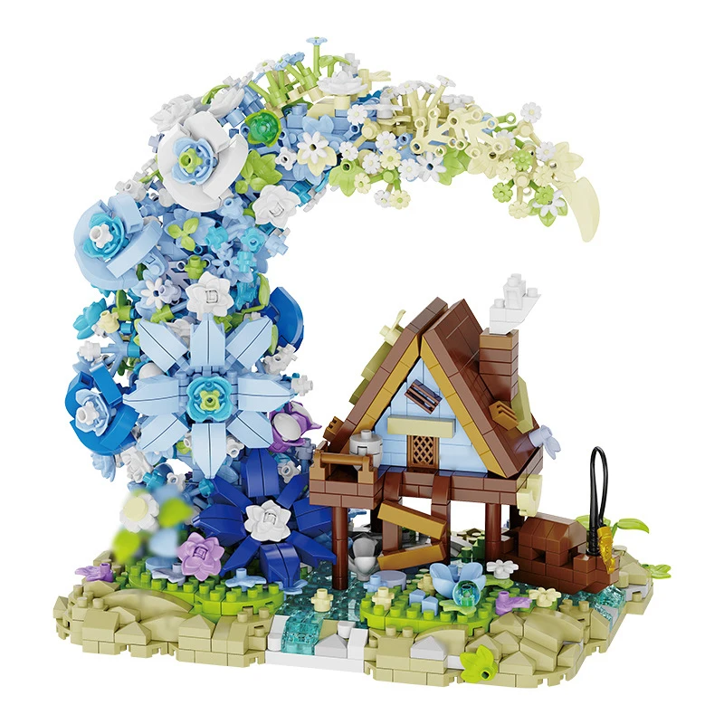 Mini Bouwstenen Sprookje Maan Houten Huis Kinderpuzzel Bakstenen Diy Montage Speelgoed Moc Plastic Model Creatief Cadeau