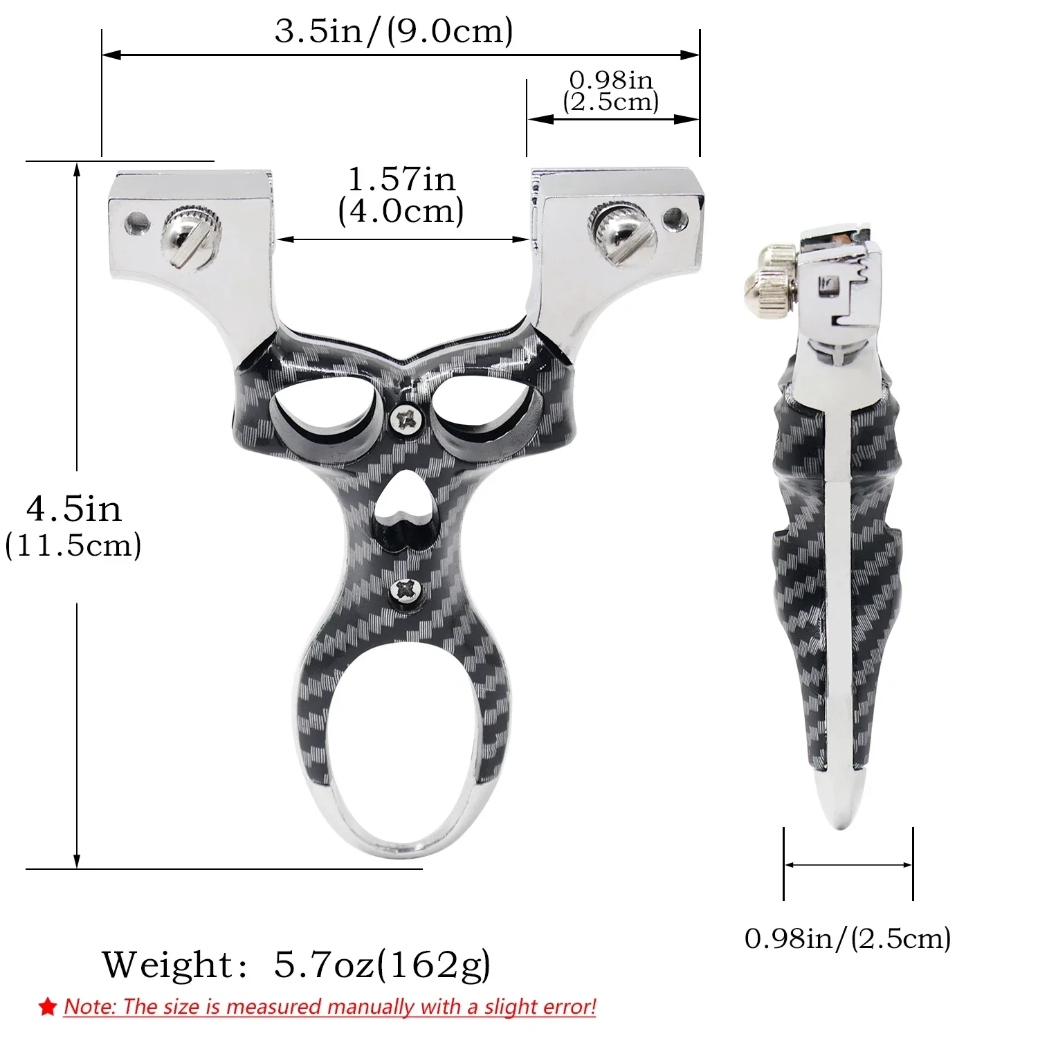 Zinc Alloy Carbon Textured Hollow Slingshot Target Practice Tool High-quality Professional Precision Slingshot