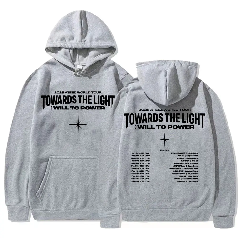 2025 Ateez World Tour Towards The Light_ Will To Power Pullovers Men Women Korean Fashion Hip Hop Long Sleeve Sweatshirt Hoodies