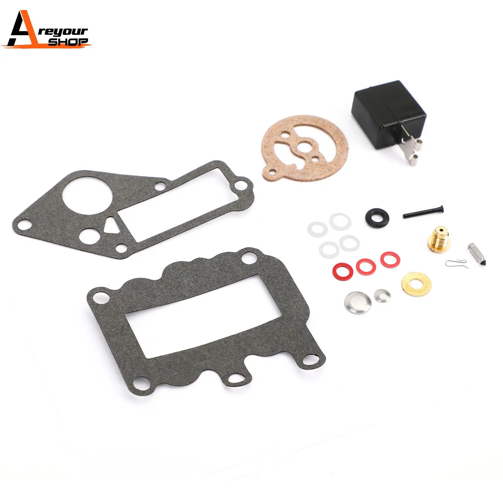 Areyourshop Carburetor Repair/Rebuild Kit for Johnson Evinrude Carb 382048 9.5 hp 1964-1973 Boat Accessories Parts