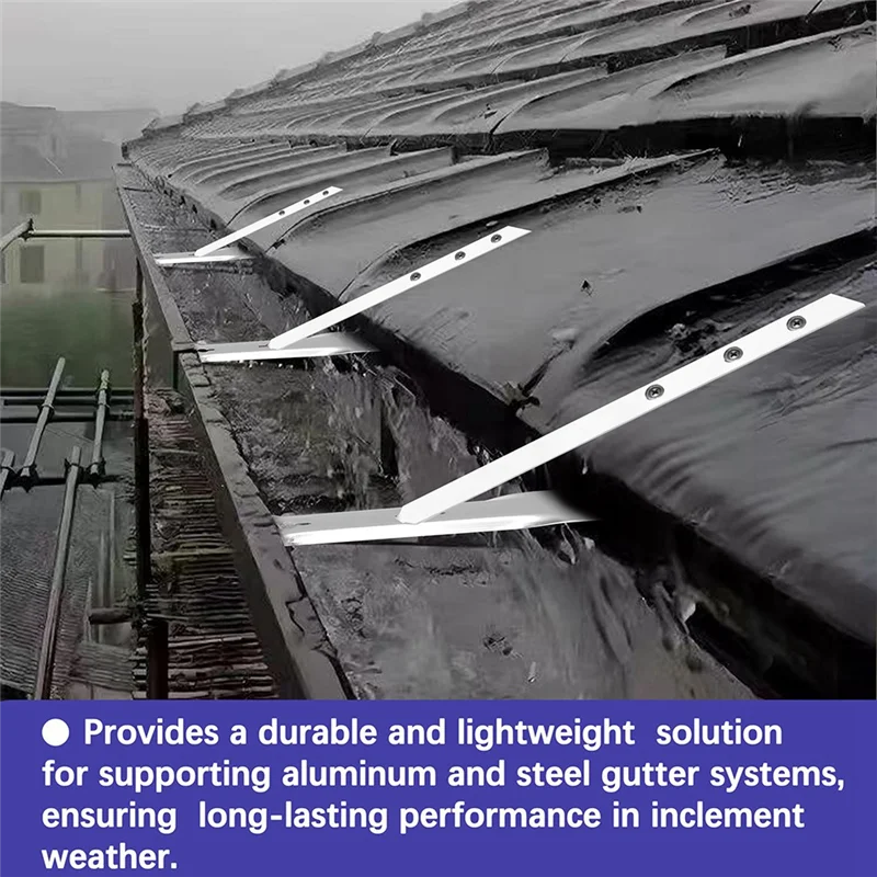 【B6R-Sale】شماعات مزراب من الألومنيوم والفولاذ - 30 مجموعة من مشابك مزراب السقف المصنوعة من الألومنيوم مقاس 5 بوصات مع أشرطة لأنظمة التثبيت بدون أنف