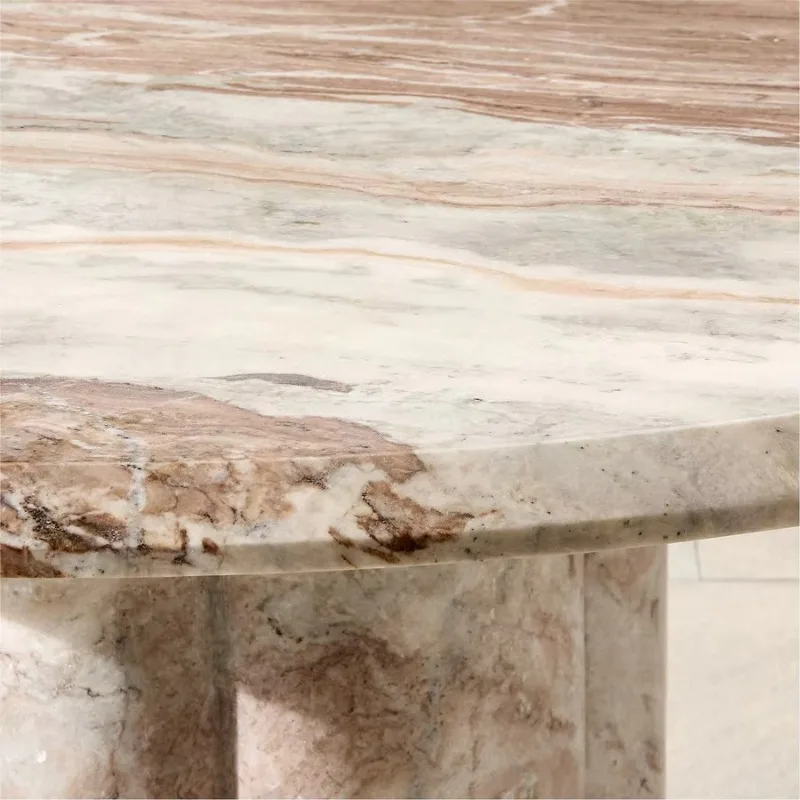 أثاث عصري فاخر مقاس 54 بوصة طاولة طعام مستديرة للاستخدام الداخلي والخارجي من الرخام الطبيعي الإيطالي #4